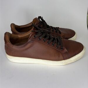 Thursday Everyday Low Top Lace Up Sneakers Brown Leather Shoes Mens Size 12